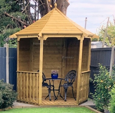 Wooden Gazebo 087 - Hexagonal, Pressure Treated, FSC® Certified