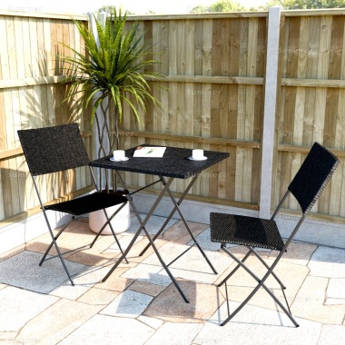 2 Seat Bistro Set 030 - Foldable Rattan Weave Set