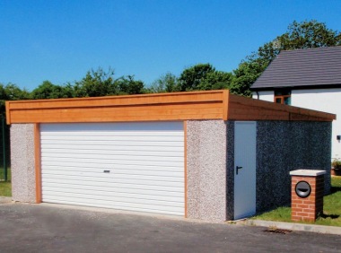 Spar Pent Double Concrete Garage 216