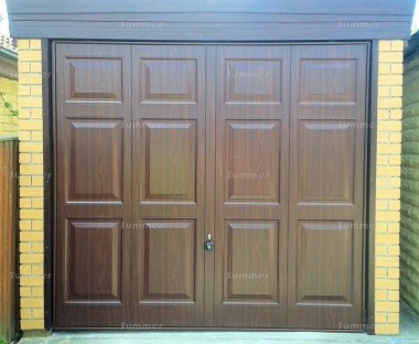 Brick Pent Concrete Garage 461 - Dark Woodgrain Finish Brick Pent Concrete Garage 461 - Dark Woodgrain Finish