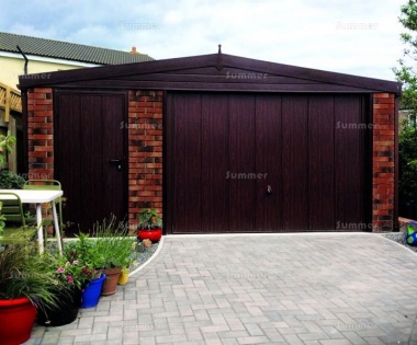 Spar Apex Concrete Garage 615 - Woodgrain, Brick Posts Spar Apex Concrete Garage 615 - Woodgrain, Brick Posts