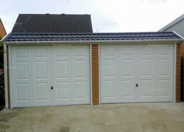 Brick Double Concrete Garage 668 - Tiled Front, Personnel Door