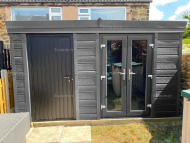 Composite Apex Concrete Shed 789 - Two Rooms, PVCu Window and Fascias Composite Apex Concrete Shed 789 - Two Rooms, PVCu Window and Fascias