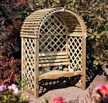 Pine Garden Arbour 38 - Pressure Treated, Slatted Roof, PEFC Certified Pine Garden Arbour 38 - Pressure Treated, Slatted Roof, PEFC Certified