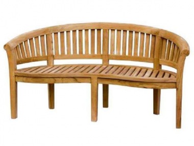 Teak Garden Bench 164 - Peanut Bench, Fully Assembled