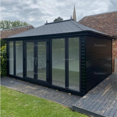 Hipped Garden Office 406 - Painted, Double Glazed PVCu, Fitted Free Hipped Garden Office 406 - Painted, Double Glazed PVCu, Fitted Free