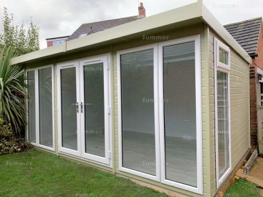 Pent Garden Office 471 - Painted, Double Glazed PVCu, Fitted Free Pent Garden Office 471 - Painted, Double Glazed PVCu, Fitted Free