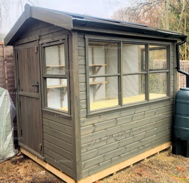 Pressure Treated Potting Shed 697 - Painted, Part Glazed Roof, Fitted Free Pressure Treated Potting Shed 697 - Painted, Part Glazed Roof, Fitted Free