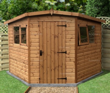 Corner Shed 17 - T and G Floor and Roof, Fitted Free Corner Shed 17 - T and G Floor and Roof, Fitted Free