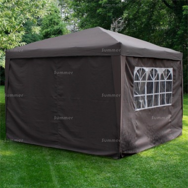 Metal Gazebo 107 - Folding Pop Up Gazebo, 4 Side Screens