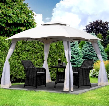 Metal Gazebo 164 - Curved Roof, Side Screens