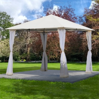 Metal Gazebo 166 - Hipped Roof, Side Screens