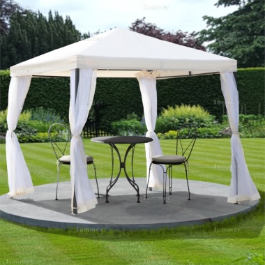 Metal Gazebo 168 - Hipped Roof, Side Screens