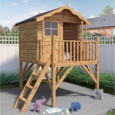 Platform Playhouse 233 - With Safety Rails and Ladder Platform Playhouse 233 - With Safety Rails and Ladder