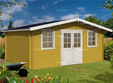 Apex Double Door 28mm Log Cabin 345 - Plain or Georgian Apex Double Door 28mm Log Cabin 345 - Plain or Georgian