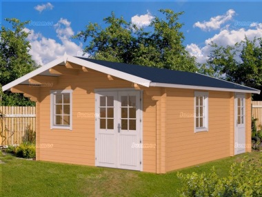 Three Room Apex Log Cabin 490 - Double Glazed Three Room Apex Log Cabin 490 - Double Glazed