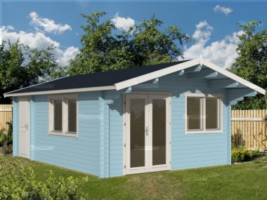 Three Room Apex Log Cabin 491 - Large Panes, Double Glazed Three Room Apex Log Cabin 491 - Large Panes, Double Glazed