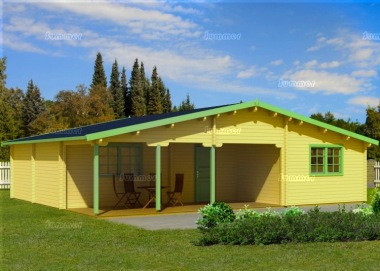 Four Room Apex Log Cabin 825 - Double Glazed, Integral Porch Four Room Apex Log Cabin 825 - Double Glazed, Integral Porch