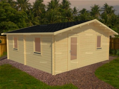 Three Room Apex Log Cabin 574 - Double Glazed Three Room Apex Log Cabin 574 - Double Glazed