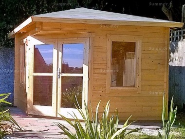 Corner Log Cabin 318 - 40mm, Double Glazed, Plain or Georgian Corner Log Cabin 318 - 40mm, Double Glazed, Plain or Georgian