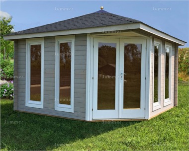 Corner Log Cabin 427 - 40mm, Double Glazed, Large Panes Corner Log Cabin 427 - 40mm, Double Glazed, Large Panes