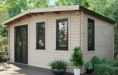 45mm Apex Log Cabin 915 - Double Glazed PVCu, Large Panes 45mm Apex Log Cabin 915 - Double Glazed PVCu, Large Panes