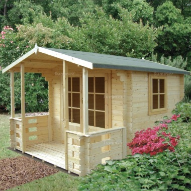 Georgian Apex Double Door 28mm Log Cabin 124 - FSC® Certified Georgian Apex Double Door 28mm Log Cabin 124 - FSC® Certified
