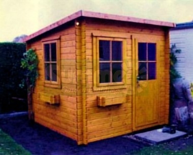 Georgian Single Door Pent Roof Log Cabin 127 - FSC® Certified Georgian Single Door Pent Roof Log Cabin 127 - FSC® Certified