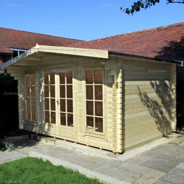Georgian Apex Double Door Log Cabin 130 - FSC® Certified Georgian Apex Double Door Log Cabin 130 - FSC® Certified