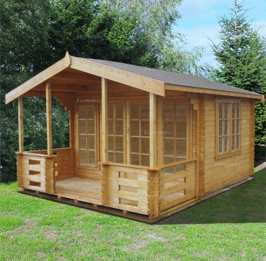 Georgian Apex Double Door Log Cabin 131 - Verandah, FSC® Certified Georgian Apex Double Door Log Cabin 131 - Verandah, FSC® Certified