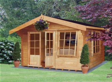 Georgian Apex Double Door Log Cabin 139 - FSC® Certified Georgian Apex Double Door Log Cabin 139 - FSC® Certified