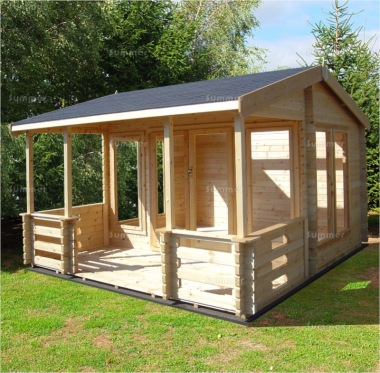 Side Door Apex Log Cabin 235 - Verandah, Large Panes, FSC® Certified Side Door Apex Log Cabin 235 - Verandah, Large Panes, FSC® Certified