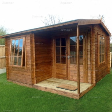 Side Door Apex 28mm Log Cabin 237 - Integral Porch, FSC® Certified Side Door Apex 28mm Log Cabin 237 - Integral Porch, FSC® Certified