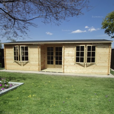 Two Room Side Door Apex Log Cabin 241 - Integral Porch, FSC® Certified Two Room Side Door Apex Log Cabin 241 - Integral Porch, FSC® Certified