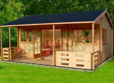 Side Door Apex Log Cabin 244 - Verandah, Double Door, FSC® Certified Side Door Apex Log Cabin 244 - Verandah, Double Door, FSC® Certified