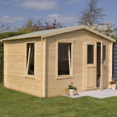 Apex 19mm Log Cabin 694 - Plain or Georgian, Double Doors, FSC® Certified Apex 19mm Log Cabin 694 - Plain or Georgian, Double Doors, FSC® Certified
