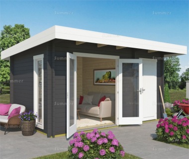 Two Room Pent Roof Log Cabin 063 - Double Glazed, FSC® Certified Two Room Pent Roof Log Cabin 063 - Double Glazed, FSC® Certified