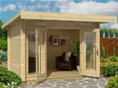 Pent Roof Log Cabin 521 - Double Glazed, FSC® Certified Pent Roof Log Cabin 521 - Double Glazed, FSC® Certified