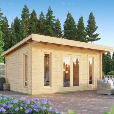 Pent Roof 70mm Log Cabin 533 - Double Glazed, FSC® Certified Pent Roof 70mm Log Cabin 533 - Double Glazed, FSC® Certified