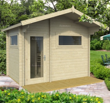 Apex Roof Log Cabin Sauna 961 - Slatted Benches, 2 Rooms Apex Roof Log Cabin Sauna 961 - Slatted Benches, 2 Rooms