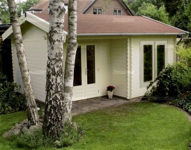 Side Door Apex Log Cabin 294 - Bespoke, Integral Porch Side Door Apex Log Cabin 294 - Bespoke, Integral Porch