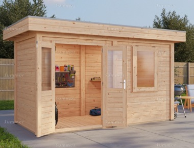 Double Door 28mm Log Cabin 228 - Double Glazed, EPDM Roof Double Door 28mm Log Cabin 228 - Double Glazed, EPDM Roof