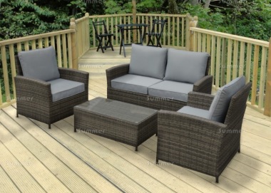 4 Seater Rattan Lounge Set 621 - Aluminium Frame, 100mm Cushions