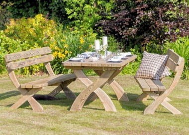 Pressure Treated 6 Seater Dining Set 870 - Benches, PEFC Certified Pressure Treated 6 Seater Dining Set 870 - Benches, PEFC Certified