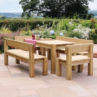 Pressure Treated 6 Seater Dining Set 872 - Chairs, Benches, PEFC Certified Pressure Treated 6 Seater Dining Set 872 - Chairs, Benches, PEFC Certified