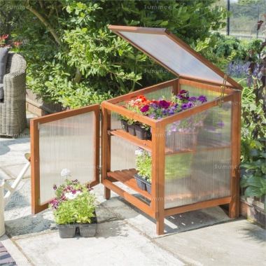 Polycarbonate Growhouse 077 - Hardwood, 2 Shelves, FSC® Certified Polycarbonate Growhouse 077 - Hardwood, 2 Shelves, FSC® Certified