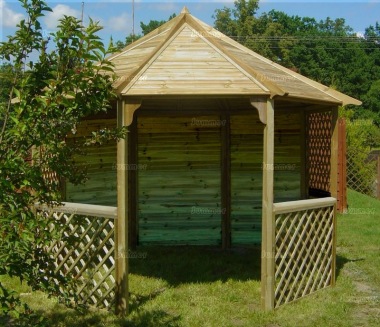 Gazebo 424 - Octagonal, Pressure Treated, Slatted Roof