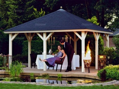 Wooden Gazebo 322 - Hipped Roof, Felt Tiles