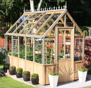Cedar Victorian Greenhouse 651 - Steep Roof, Half Boarded Walls Cedar Victorian Greenhouse 651 - Steep Roof, Half Boarded Walls