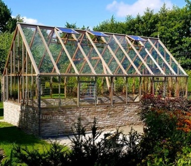 Dwarf Wall Victorian Greenhouse 662 - Cedar, Steep Roof Dwarf Wall Victorian Greenhouse 662 - Cedar, Steep Roof